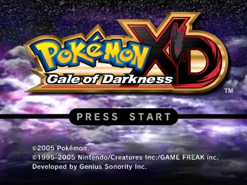Pokemon XD - Gale of Darkness screen shot title